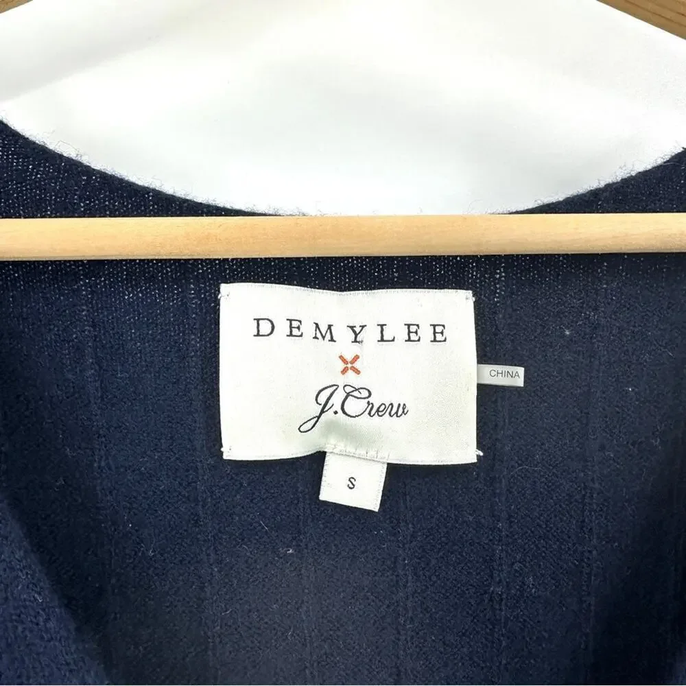 J. Crew x Demylee Ribbed Merino Wool Dress Sz S Navy